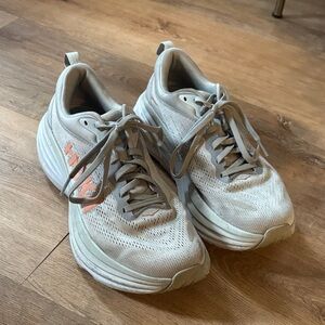 Hoka Gray and Orange Sneakers